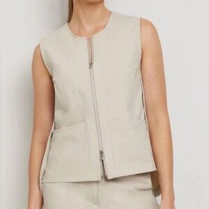 ANATOMIE “ADLEY” Techno Linen Travel Vest in Champagne Beige XS